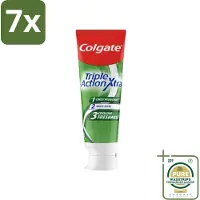 Colgate 7 x Tandpasta Triple Action Extra Fresh 75 ml - Grootverpakking - Tandpasta - Gaatjes - Tanden - Frisse Adem - Mondverzorging