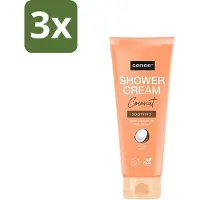 Sence 3 x - Coconut - Douchecrème - Verzorgend - 200 ml - Douchecrème - Kokosgeur - Hydraterende Douchecrème - Verzorgende Douche - Tropisch Verwenmoment