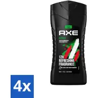 Axe 4 x - 3-in-1 Douchegel - Africa - Squeezed Mandarin & Sandalwood - 100% Plantaardig - 250 ml - Africa Douchegel - Douchegel - Prebiotica - Huidverzorging - Geur