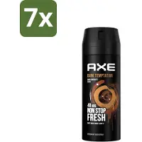 Axe 7 x Deodorant Bodyspray Dark Temptation 150 ml - Dark Temptation - Deodorant - Bodyspray - Chocolade Geur - Rode Peperkorrels