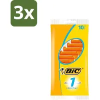 BIC 3 x - Scheermesjes - Sensitive - Enkel Mesje - Wegwerpmesjes - 10 Scheermesjes - Scheermesje - Wegwerpscheermesje - Gevoelige Huid - Enkel Mesje - Roestvrij Staal