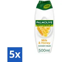 Palmolive 5 x Naturals - Douchecrème - Melk & Honing - 500 ml - Douchecrème - Melk En Honing - Natuurlijke Douchegel - Hydraterende Douchegel - Huid Verzorging