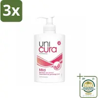 Unicura 3 x Vloeibare Handzeep Mild 250 ml - Grootverpakking - Handzeep - Antibacterieel - Mild - Hygiëne - Handen Reinigen