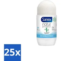 Sanex 25 x – Deo Roll-on – Bamboo Invisible Fresh – 50 ml - Bamboo Deodorant - Onzichtbare Deodorant - Deodorant Roll-on - Frisheid - Kledingbescherming