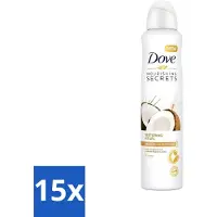 Dove 15 x - Deodorant - Coconut & Jasmine Flower - Tropisch en verzorgend - 250 ml - Deodorant - Kokos En Jasmijn - Anti-transpirant Spray - Verzorgende Deodorant - Geur Van Kokos En Jasmijn