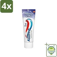 Aquafresh Tandpasta Intense White 75 ml - Voordeelverpakking - 4 stuks - Tandpasta - Witte tanden