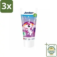 Jordan 3 x Tandpasta Kids 0-5 jaar 50 ml - Grootverpakking - Tandpasta Voor Kinderen - Kindertandpasta - Melkgebit Bescherming - Tandpasta 0-5 Jaar - Fluoride 1450 Ppm