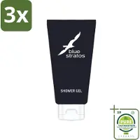 Blue Stratos 3 x - Douchegel - Verfrissende Geur - 200 ml - Grootverpakking - Douchegel - Douchegel Man - Douchegel Fris - Douchegel Klassiek - Douchegel Voor Mannen