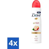Dove 4 x - Deodorant - Go Fresh Apple & White Tea - Verfrissend en fruitig - 250 ml - Go Fresh Apple & White Tea - Deodorant Spray - Fris Geur - Zweet En Geur Bescherming - Alcoholvrije Deodorant