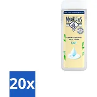 Le Petit Marseillais 20 x – Douchecrème – Lait – 400 ml - Douchecrème - Lait Douchecrème - Hydraterende Douchecrème - Zachte Douchecrème - Natuurlijke Douchecrème