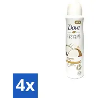 Dove 4 x – Deodorant Spray – Restoring Ritual Cocos & Jasmijn – 150 ml - Deodorant Spray - Okselverzorging - Kokos En Jasmijn - Alcoholvrije Deodorant - Huidverzorging