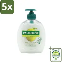 Palmolive 5 x Naturals - Handzeep - Melk & Olijf - 300 ml - Grootverpakking - Handzeep Melk En Olijf - Natuurlijke Handzeep - Handen Verzorgen - Melkproteïnen - Olijfextract