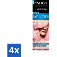 Syoss 4 x Color Blond Pastel Touch P1 Pastel Rose - Haarverf Spray - Pastel Rose - Haarverf Spray - Pastel Rose - Blond - Salonplex Technologie - Haarverlichting