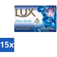 Lux 15 x – Bar Soap – Aqua Sparkle – 80 g - Zeeptablet Aqua Sparkle - Aqua Sparkle Zeep - Luxe Zeep - Reinigende Zeep - Frisse Zeep