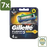 Gillette 7 x - Fusion 5 ProGlide Power - Precisie en comfort - 4 Navulscheermesjes - Grootverpakking - Scheermesjes - Navulscheermesjes - Microcomb - Scherpe Mesjes - Comfortabel Scheren