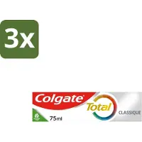 Colgate 3 x - Total Classic - Tandpasta - 75ml - Tandpasta - Mondhygiëne - Tandplak - Tandsteen - Gaatjes