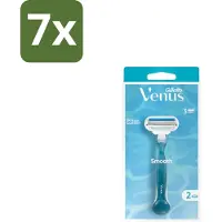 Gillette venus 7 x Gillette - Venus Smooth – Rondingvolgende Mesjes – Handvat + 2 Navulmesjes - Scheermesjes Vrouw - Huidbescherming - Scheren - Venus Smooth - SkinCushion