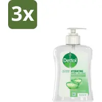 Dettol 3 x Handzeep Hydraterend Aloë Vera 250 ml - Handzeep - Antibacteriële Handzeep - Aloë Vera Handzeep - Hygiëne - Handhygiëne