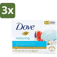 Dove 3 x - Zeep - Restoring - Blauwe vijg & Sinaasappelbloesem - Hydraterend en verfrissend - 90 g - Zeep - Hydraterende Zeep - Verfrissende Zeep - Zeep Voor Huid - Zeep Voor Gezicht