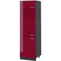 Vicco Hoge kast R-Line, Rode hoogglans/Antraciet, 60 cm