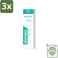 Elmex 3 x Tandpasta Sensitive Gentle White 75 ml - Grootverpakking - Tandpasta - Mondhygiëne - Tanden - Tandvlees - Glimlach