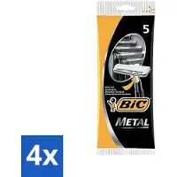 BIC 4 x - Scheermesjes - Metaal - Enkel Mesje - Wegwerpmesjes - 5 Scheermesjes - Scheermesje - Wegwerpmesje - Roestvrij Staal - Enkel Mesje - Precisie Scheren
