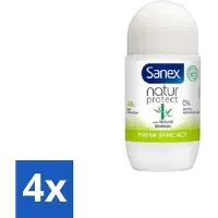 Sanex 4 x – Deo Roll-on – Bamboo Fresh Efficacy – 50 ml - Deodorant Roll-on - Bamboe Geur - Natuurlijke Frisheid - Huidcomfort - Geurcontrole