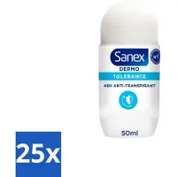 Sanex 25 x – Deo Roll-on – Dermo Tolerance – 50 ml - Gevoelige Huid - Intolerante Huid - Hypoallergene Deodorant - Huidverdraagzaamheid - Geurcontrole