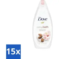 Dove 15 x – Badcrème – Caring Bath Almond – 450 ml - Badcrème - Badcrème Almond - Badcrème Voor Huid - Badcrème Voor Ontspanning - Badcrème Voor Gevoelige Huid