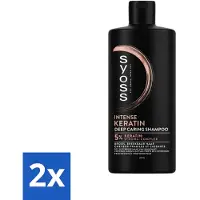 Syoss 2 x – Shampoo – Keratin Deep Caring – 440 ml - Keratine Shampoo - Haarversterking - Haarherstel - Beschadigd Haar - Breekbaar Haar