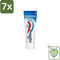 Aquafresh 7 x Tandpasta Freshmint Frisse Adem 75 ml - Grootverpakking - Tandpasta - Suikerzuurbescherming - Gaatjes - Tandvleesproblemen - Tandplak