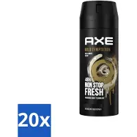 Axe 20 x - Deodorant Bodyspray - 48hrs Non Stop Fresh - Gold Temptation - Gold Amber - 150 ml - Deodorant Bodyspray - Frisheid - Geur - Citrus - Kruiden