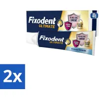 Fixodent 2 x – Kleefpasta – Ultimate Fresh – 40 g - Kleefpasta Kunstgebit - Fixatie Kunstgebit - Voedselresten Voorkomen - Frisse Muntsmaak - Draagcomfort Kunstgebit