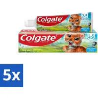 Colgate 5 x - Bubble Fruit - Kindertandpasta - Voor 2 tot 5 jaar oud - 50ml - Kindertandpasta - Gaatjes Bestrijden - Melktanden Beschermen - Tandpasta Voor Kinderen - Bubble Fruit Smaak