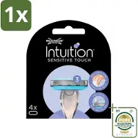 Wilkinson 1 x - Navulmesjes Intuition Sensitive Touch - Met Aloe Vera - 3 scheermesjes- Scheermesjes - Gevoelige Zones - Aloe Vera - Cacaoboter - Curve-sensing
