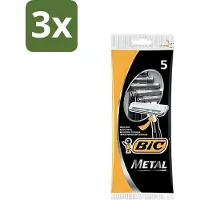 BIC 3 x - Scheermesjes - Metaal - Enkel Mesje - Wegwerpmesjes - 5 Scheermesjes - Scheermesje - Wegwerpmesje - Roestvrij Staal - Enkel Mesje - Precisie Scheren