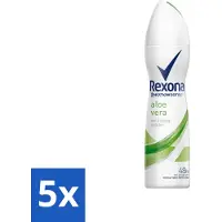 Rexona 5 x - Fresh Aloe Vera - Deodorant Spray - 150 ml - Deodorant Spray - Aloë Vera - 48 Uur Bescherming - Zweet En Geur - Huid Verzorging
