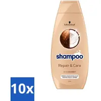 Schwarzkopf 10 x - Shampoo Repair & Care - Herstelt Beschadigd Haar - 400 ml - Herstel Beschadigd Haar - Droog Haar - Gespleten Haarpunten - Pluis - Haar Verzorging
