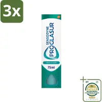 Sensodyne 3 x - Tandpasta - Proglasur Fresh & Clean - Dagelijkse Bescherming - 75 ml - Grootverpakking - Tandpasta - Tanderosie - Glazuurslijtage - Bescherming Tegen Zuren - Gevoeligheid