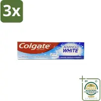 Colgate 3 x - Advanced White - Tandpasta - 100ml - Grootverpakking - Tandpasta - Witte Tanden - Vlekverwijdering - Tandbederf - Gaatjes