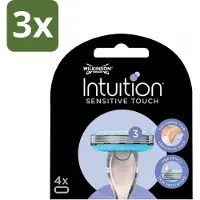 Wilkinson 3 x - Navulmesjes Intuition Sensitive Touch - Met Aloe Vera - 3 scheermesjes - Scheermesjes - Gevoelige Zones - Aloe Vera - Cacaoboter - Curve-sensing