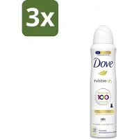 Dove 3 x - Deodorant - Spray Invisible Dry - Onzichtbare bescherming - 250 ml - Onze Zichtbare Vlekken - Onzichtbare Frisheid - Deodorant Spray - Zweet En Geur Bescherming - 250 Ml Deodorant