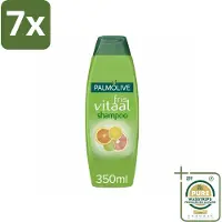 Palmolive 7 x Shampoo Fris Vitaal 350 ml - Grootverpakking - Fris Vitaal Shampoo - Citrus Shampoo - Haar Reinigen - Haar Vitaliteit - Haar Volume