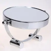 Markenlos Make-upspiegel, 5 inch - 360 graden draaibaar, dubbelzijdig met voet en 10-voudige vergroting