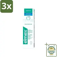 Elmex 3 x - Tandpasta - Sensitive Whitening - Triple Protection - 75 ml - Grootverpakking - Gevoelige Tanden - Tandpasta - Witte Glimlach - Mondgezondheid - Bacteriën Bestrijden