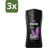 Axe 3 x - 3-in-1 Douchegel - Excite - Douchegel - Crisp Coconut & Black pepper - 100% Plantaardig - 250 ml - Douchegel - Prebiotica - Kokosnoot - Zwarte Peper - Huid Verzorging