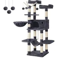 Famanu Kratzboom XL - voor grote katten - met hangmat, holtes en speelgoed - stabiel - 168 cm