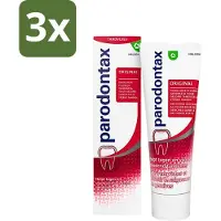 Parodontax 3 x - Tandpasta - Original - Versterkt Tandvlees & Verwijdert Tandplak - 75 ml - Tandpasta - Tandvlees - Tandplak - Bloedend Tandvlees - Fluoridetandpasta