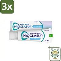 Sensodyne 3 x - Tandpasta - Proglasur Gentle Whitening - Verheldert Glazuur - 75 ml - Grootverpakking - Tandpasta - Tanden Witter Maken - Tandglazuur Versterken - Tanderosie Beschermen - Fluoride