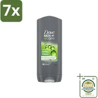 Dove 7 x Douchegel Men+ Care Extra Fresh 400 ml - Grootverpakking - Douchegel Mannen - Reiniging Mannenhuid - Frisse Geur - Energie Onder De Douche - Milde Douchegel